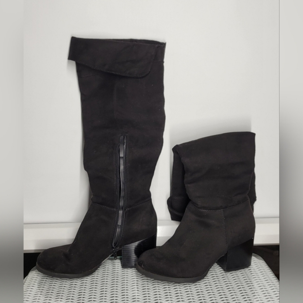 Brash Black Heeled Boots